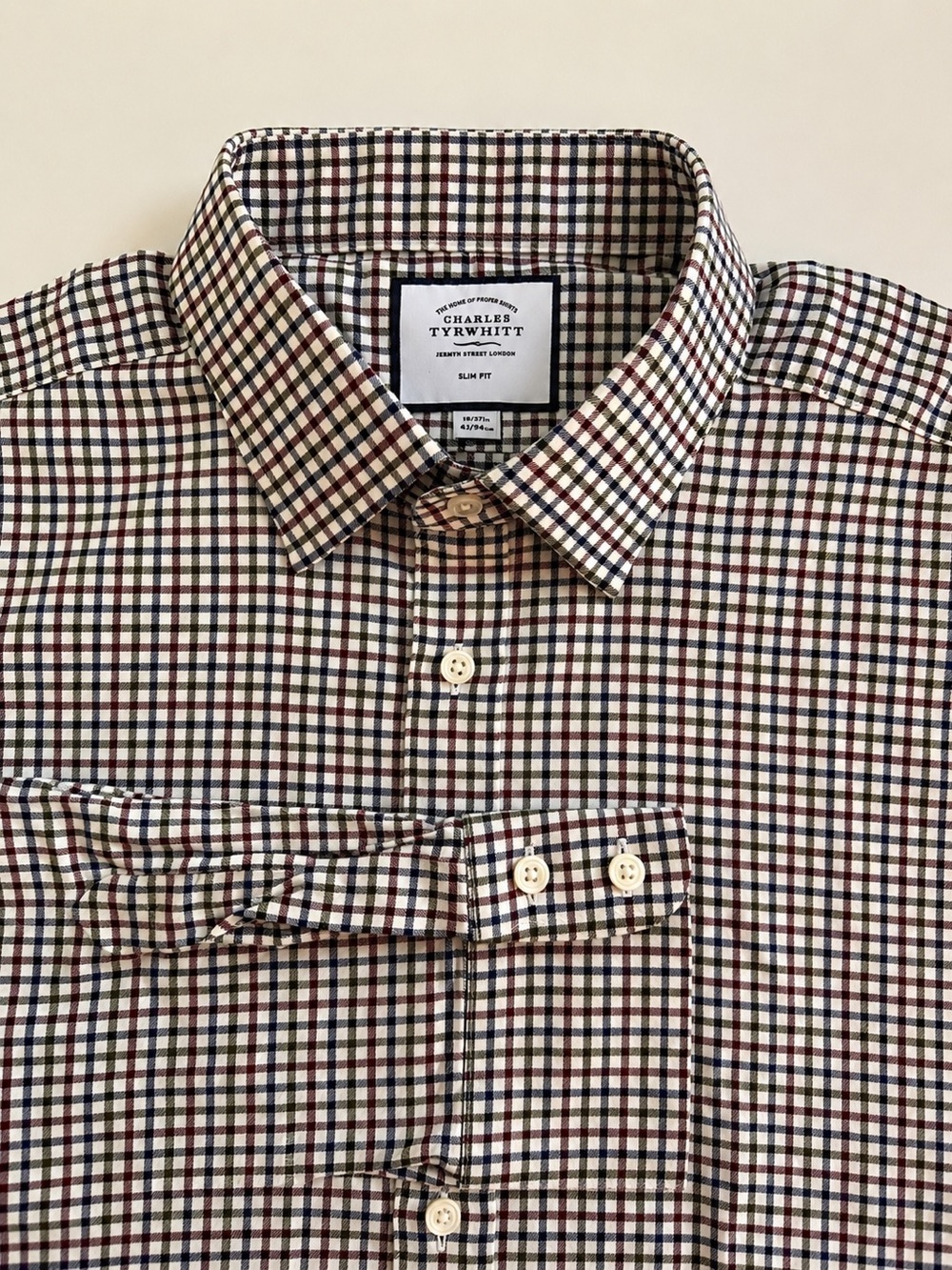 Charles Tyrwhitt Slim Fit Button-Down Shirt – Size 18 / 37” Sleeve